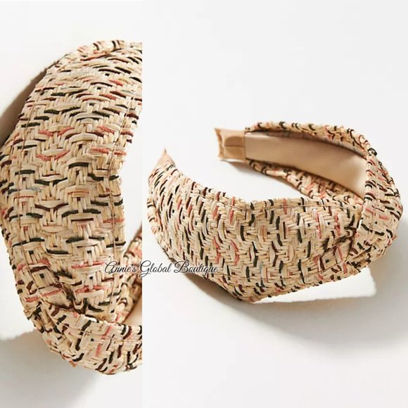 RARE NWT ANTHROPOLOGIE Zig-Zag Textured Woven Knotted Headband - Picture 10 of 16